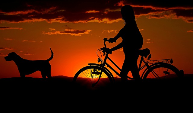 cyklistka se psem